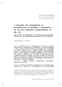 o problema dos fundamentos na fenomenologia de husserl