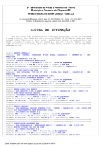 EDITAL DE INTIMA&Ccedil;&Atilde;O