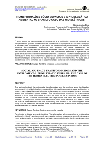 transformações sócio-espaciais e a problemática ambiental