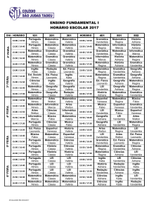 ENSINO FUNDAMENTAL I HORÁRIO ESCOLAR 2017