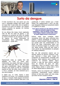 Surto da dengue. - Deputado Antônio Bulhões