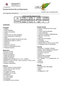 Prezados Senhores Pais e/ou Responsáveis.