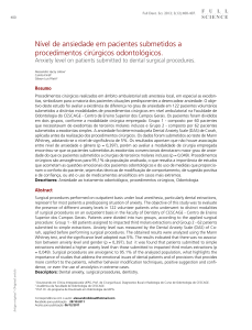 Nível de ansiedade em pacientes submetidos a procedimentos