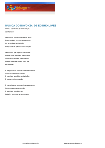 MUSICA DO NOVO CD / DE EDINHO LOPES