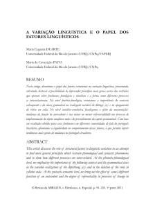 a variação linguística e o papel dos fatores linguísticos