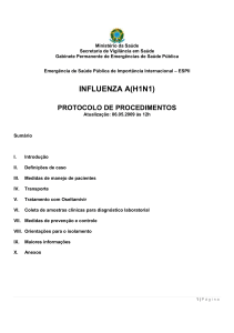 INFLUENZA A-H1N1 - Protocolo de Tratamento e Coleta de