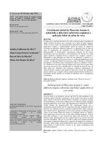 Crescimento inicial de Phaseolus lunatus L. submetido a diferentes