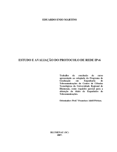ESTUDO E AVALIA&Ccedil;&Atilde;O DO PROTOCOLO DE REDE IPv6