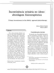 Incontinência urinária no idoso: abordagem fisioterapêutica