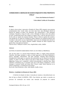 conhecendo a redução de danos enquanto uma proposta ética