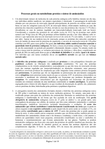 Processos gerais no metabolismo proteico e síntese de aminoácidos