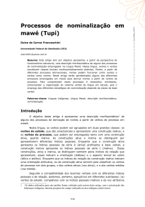 Processos de nominalização em mawé (Tupí)