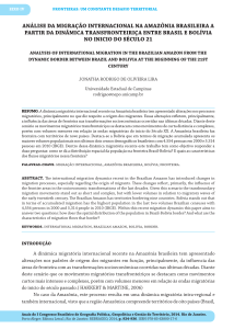 análise da migração internacional na amazônia