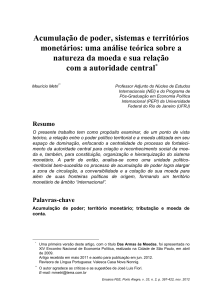 Acumulação de poder, sistemas e territórios monetários