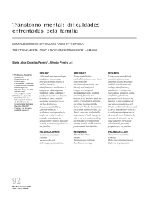 Transtorno mental: dificuldades enfrentadas pela família