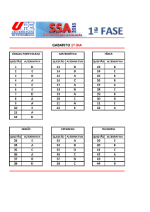 gabarito 1º dia - Processo de Ingresso
