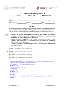 6.º Teste de Física e Química A 10.º A maio