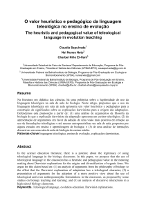 O valor heurístico e pedagógico da linguagem teleológica no ensino