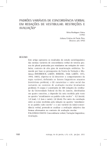 padrões variáveis de concordância verbal em redações de