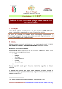 Actualizado em 28-09-2009* Definição de caso, de contacto