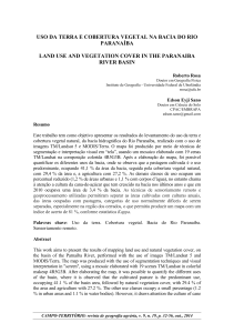uso da terra e cobertura vegetal na bacia do rio paranaíba