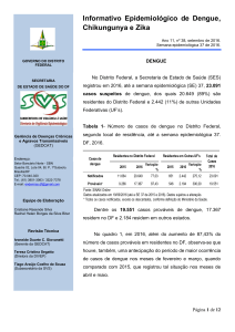 Informativo Epidemiológico de Dengue, Chikungunya e Zika