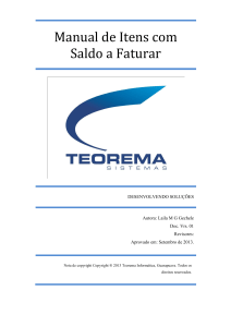 Manual de Itens com Saldo a Faturar