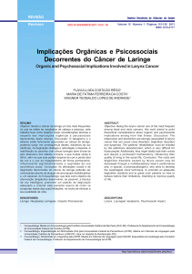 Implicações Orgânicas e Psicossociais Decorrentes do Câncer de