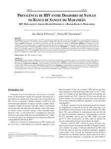 prevalência de hiv entre doadores de sangue no banco