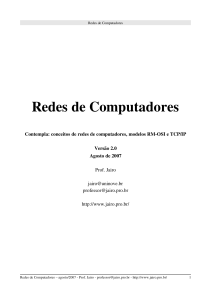 Redes de Computadores - Home Page do Prof. Jairo