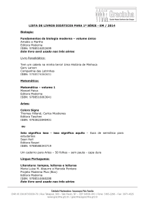 LISTA DE LIVROS DIDÁTICOS PARA 1ª SÉRIE