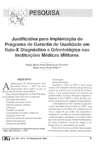 Justificativa para a Implantação de Programa de Garantia de