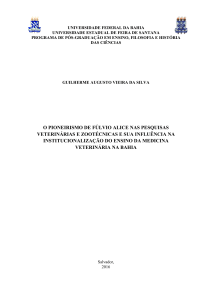 O PIONEIRISMO DE FÚLVIO ALICE NAS PESQUISAS