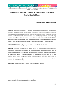 Organização territorial e criação de centralidades a partir das