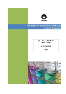 qg – 107 – química i (biologia) 10 semestre 2015 - IQ