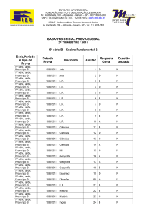 GABARITO OFICIAL PROVA GLOBAL 2º TRIMESTRE / 2011 5ª