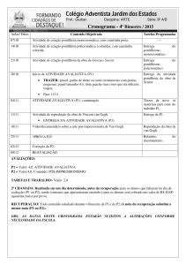 Cronograma - 4º Bimestre / 2015