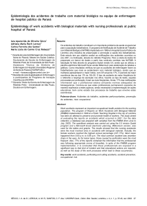 Epidemiologia dos acidentes de trabalho com material biológico na