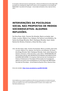 intervenções da psicologia social nas propostas
