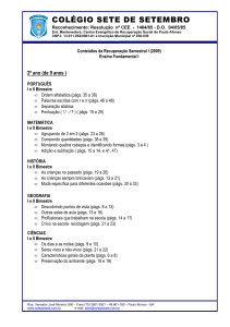 Conteudos de recuperaçao semestral I 1 a 4 serie 2009