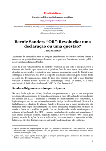 Bernie Sanders “OR”1 Revolução: uma declaração ou uma questão?