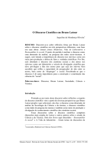 O Discurso Científico em Bruno Latour - Ciências Sociais