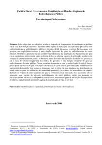 Política Fiscal, Crescimento e Distribuição de Renda e Regimes de