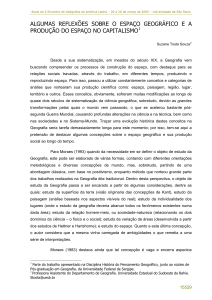 algumas reflexes sobre o espao geogrfico e a produo do espao no