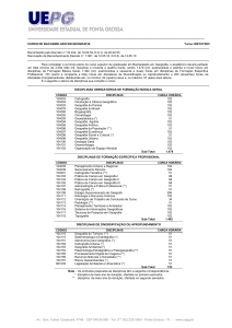 Bacharelado em Geografia - Universidade Estadual de Ponta Grossa