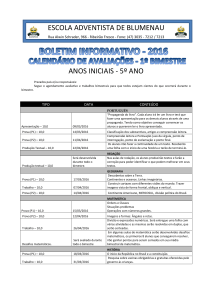 ESCOLA ADVENTISTA DE BLUMENAU ANOS INICIAIS