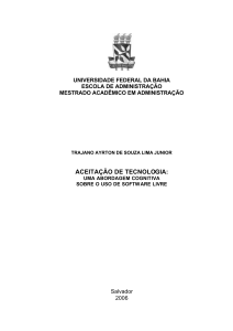 aceitação de tecnologia - Escola de Administração da UFBA