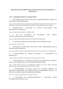 ARTIGOS SELECIONADOS PARA O XVII ENCONTRO DE