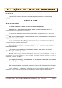 utilização do voltímetro e do amperímetro