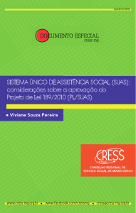 Sistema Único de Assistência Social e o PL/Suas - cress-mg